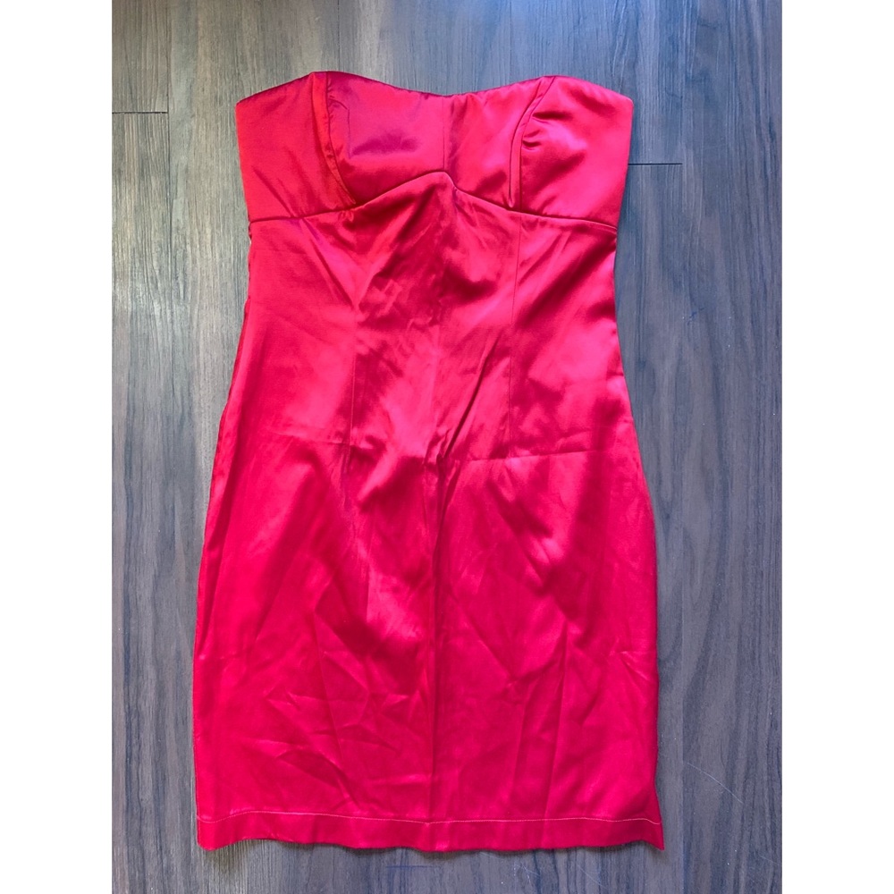 red satin dress